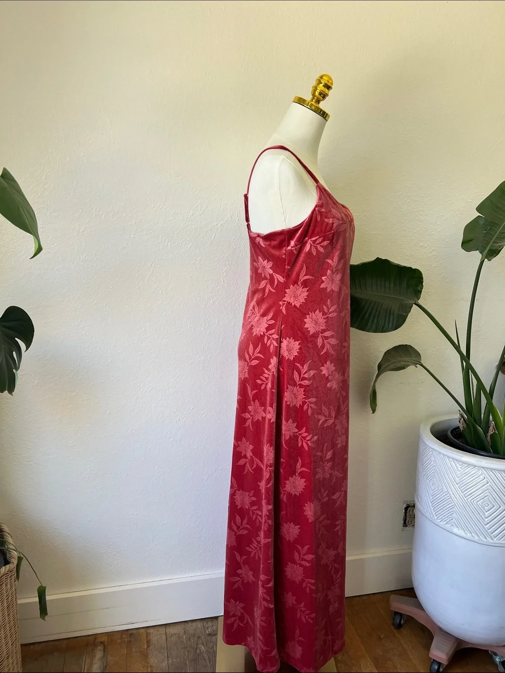 a new day Red Floral Velvet Slip Dress - Picture 3 of 7